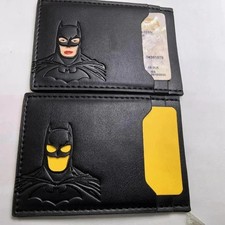Personalized Leather Bat Wallet Superhero Mask Card Holder Heroic ID Wallet