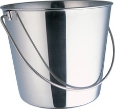2 Quart Heavy Duty Stainless Steel Pail, Dog Food, Water, Storage, Bowl.