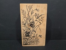 1990's Magenta Rubber Stamp, 09092-O, Flowers, Wild Floral Field