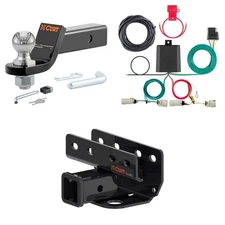 CURT Trailer Hitch Class 3 Tow Package, Trailer Wiring, Ball Mount, Lock - 13493