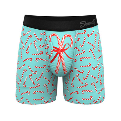 Shinesty ''Peppermint Pimp Canes'' Candy Cane Ball Hammock  Boxer Briefs with Fly
