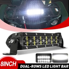8" INCH LED Work Light Bar Spot Flood Combo Beam fit Can-Am Polaris RZR UTV ATV