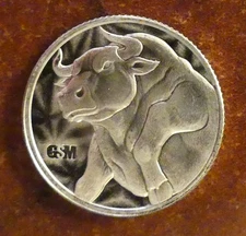 1/10 Oz Silver Bull / Bear Round - Mint Authentic (See Receipt) -Multi Discount!