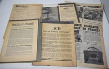 LOT OF 7 WWII Air Drop Allied, French, & German Propaganda Leaflets