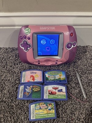 Leapfrog Leapster Learning Handheld Game System Pink & Purple - Game Lot