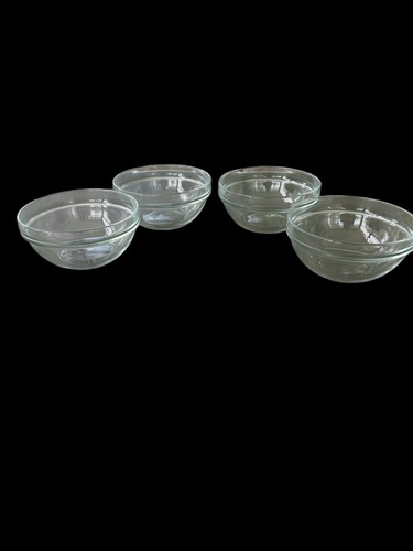 Vintage Arcoroc Clear Glass Bowls Lot of 4 France Cereal Soup Ice Cream MCM - Picture 8 of 9