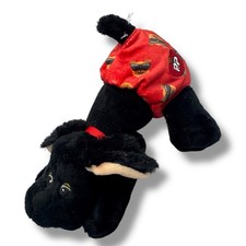 Genuine Pound Puppies Newborns 2023 Black Plush Dog Red Diaper 8"