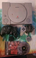 PS1 Original With 2 Controllers And WCW NITRO GAME