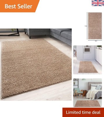 Öko-Tex zertifizierter Shaggy Vorleger - weich, robust, elegant 60x110 cm in beige