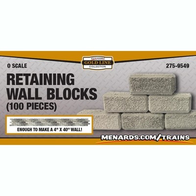 O Scale Retaining Wall Blocks For Diarama Scenery 4''X40'' Wall 100 Blocks/ Box