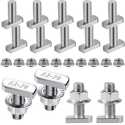 #ad #ad T Bolt Set M8x20mm T Slot Drop in Bolt Hammer Head Bolts T Shape Stud Sliding $12.48