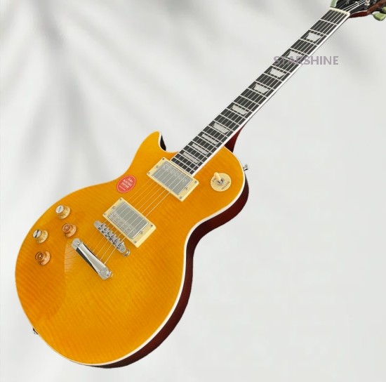 Factory left hand  Electric Guitar Flame MapleTop Mahogany Body ABR  bone nut
