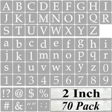 2 Inch Alphabet Letter Stencils for Painting - 70 Pack Letter and Number Sten...