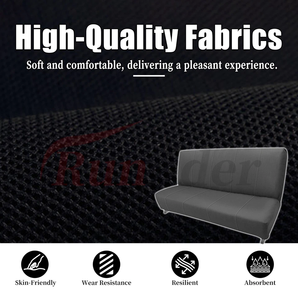 Custom-Formed Bench Seat Covers for Chevy C/K Series 1973-1999-Gray Foto 3 de 4