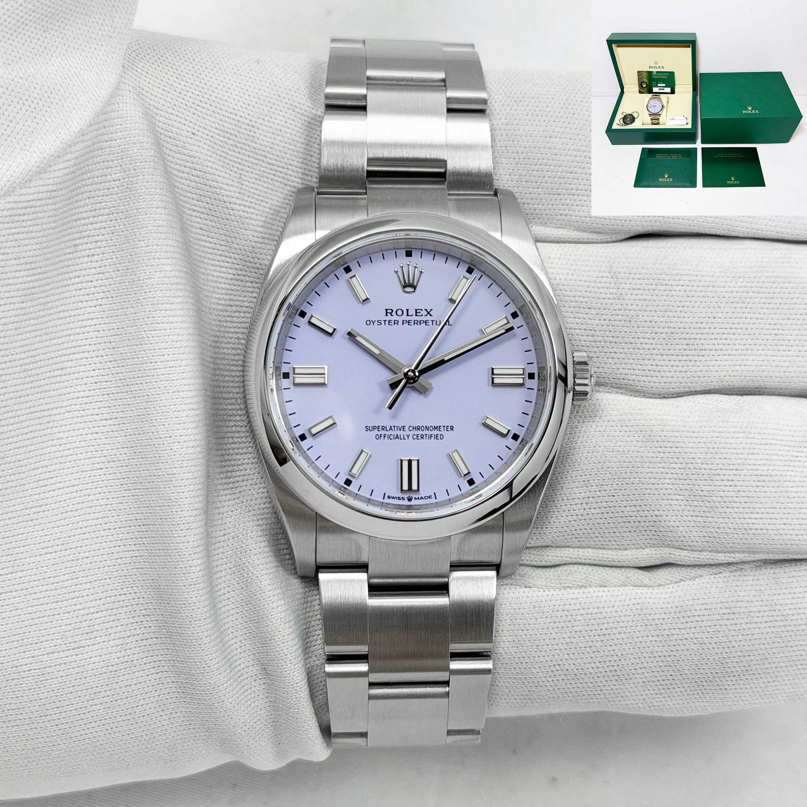 Rolex — 2026 Bnib Rolex Oyster Perpetual 36 126000 36MM Lavender Dial Steel Box Papers