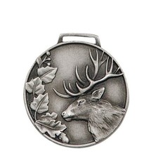 Médaille Trophée de Cerf ARGENT. Décoration De Trophée. Massacre. Chasseur. 2677