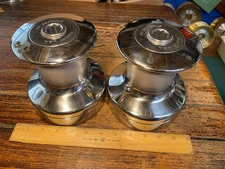 Nice Clean Pair Polished S.S. Barient 22, Two Speed Winches, 35:1 Power Ratio