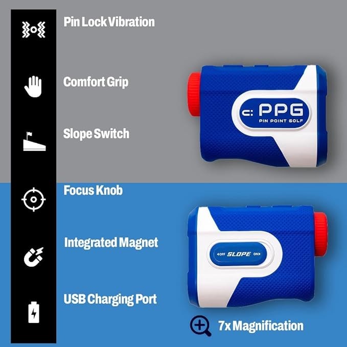 New GOLF RANGEFINDER PPG CaddyVision Laser 650 Yard Range 7X Magnification NIB !