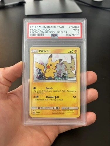 2019 Pokemon Pikachu Holo Black Star Promo TM #SM162 PSA 9