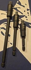 SK Tools 32160 1/4" Drive Socket Locking Extension Set, 3 Pieces 2 4 6 Inch used