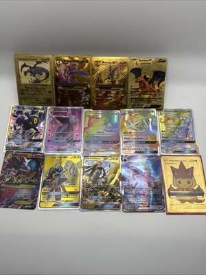 Pokemon Charizard Eeveelutions Fan Art Proxy GX VMAX Gold Custom Lot