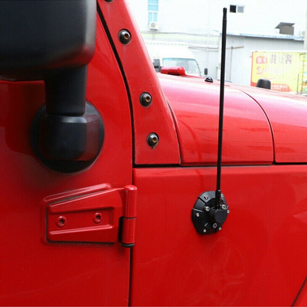 2Set Antenna Cover Base Replacement For Jeep TJ Wrangler JK JL JLU Black 1997-20 thumbnail 6