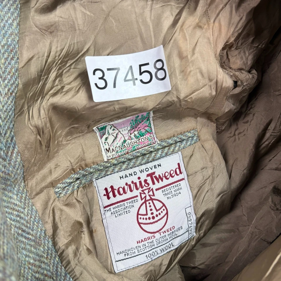 Harris Tweed Jacket Adult 42R Grey Country Hunting Outdoors Weave Blazer Men* - Image 4 of 4