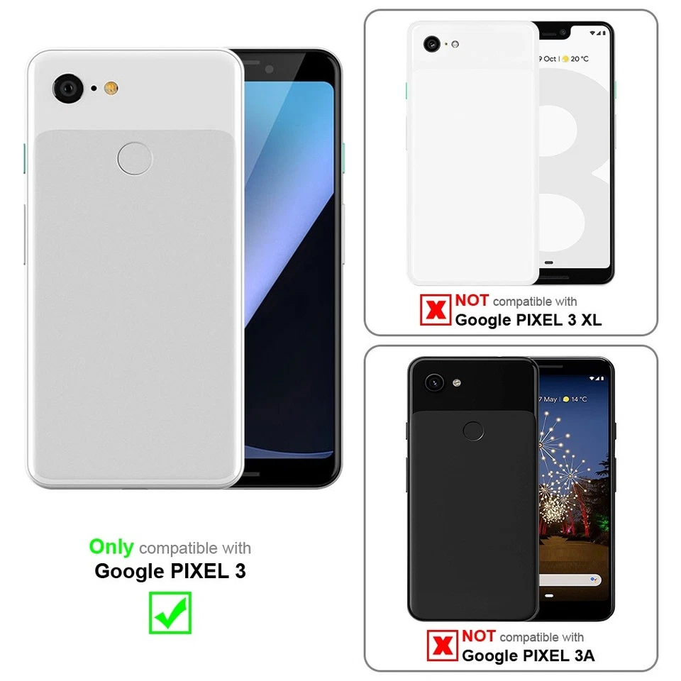 Custodia per Google PIXEL 3 Portafoglio Protettiva Magnetica Libro Cover - Immagine 2 di 4
