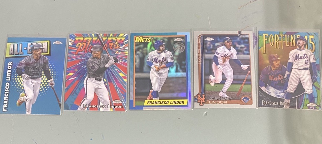 2025 Topps Chrome - Fransico Lindor Card Lot Of 5