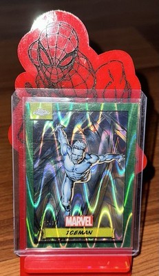 2024 Topps Chrome Marvel Iceman Green Gamma Raywave Refractor /99