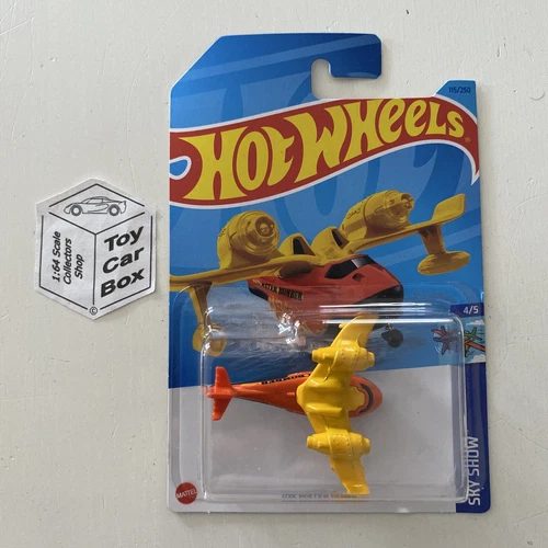 2023 HOT WHEELS #115 - Water Bomber (Yellow & Orange#4 Sky Show - Long Card) B64