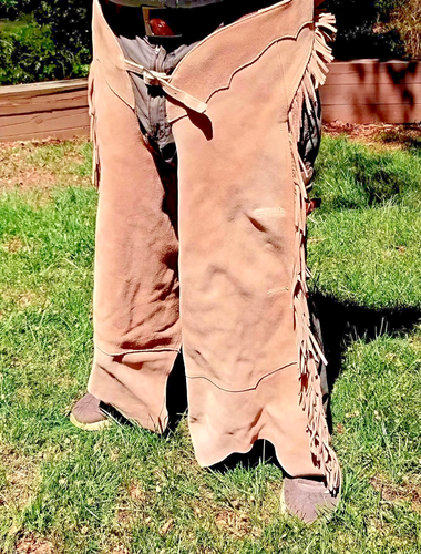 Barnstable tan Suede full length leath chaps, never used great condition 4lbs. - Picture 2 of 6