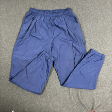 Vintage Nike Windbreaker Jogger Track Pant Ankle Zip Mini Swoosh Navy Blue Sz XL