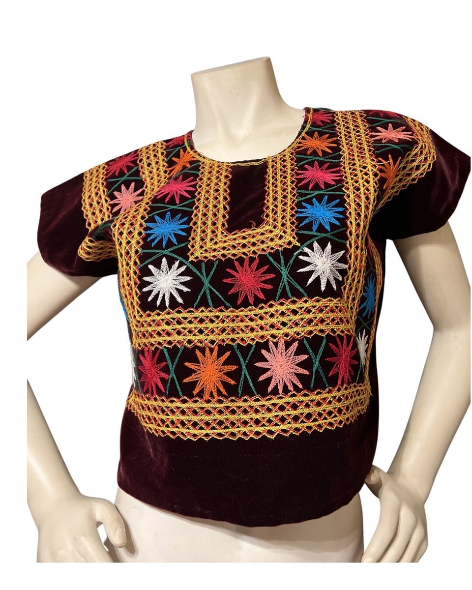 Embroidery Huipil Tehuana Bordado A Mano VTG Mexican Huipil