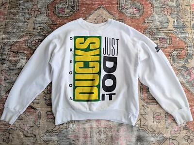 RARE Vintage 90s Nike Oregon Ducks Just Do It Crew Neck Sweatshirt NCAA USA M