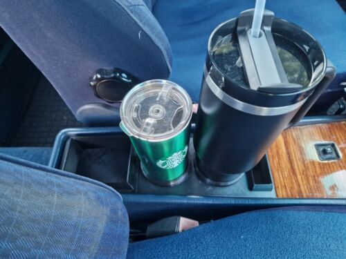 BLACK Mercedes Benz W123 and W124 Cup Drink Holder Big Cups + Storage - Picture 5 of 5