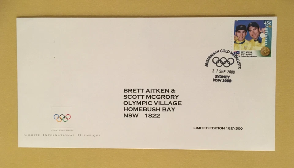 Sydney 2000-VERY RARE-Olympic Committee-9 Gold Medallist FDCs Limited Ed Numbrd - image 4 of 4