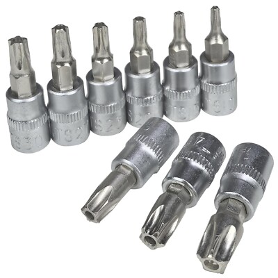 9-Pc Security Torx Bits   TS10 to TS50, 1/4-inch Hex Shank