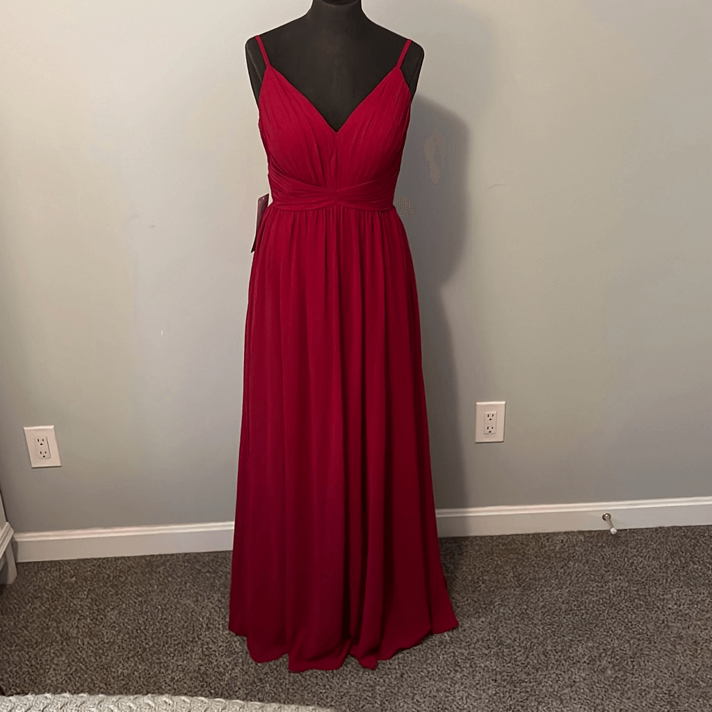 AZAZIE Serena Burgundy Chiffon Dress | eBay