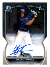 Miguel Tamares 2023 Bowman Chrome 1st Year Prospect Autograph Auto Rays
