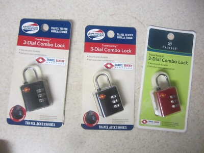 LOT 3 TSA Travel Sentry  AMERICAN TOURISTER  / PROTEGE Luggage 3 DIAL COMBO LOCK