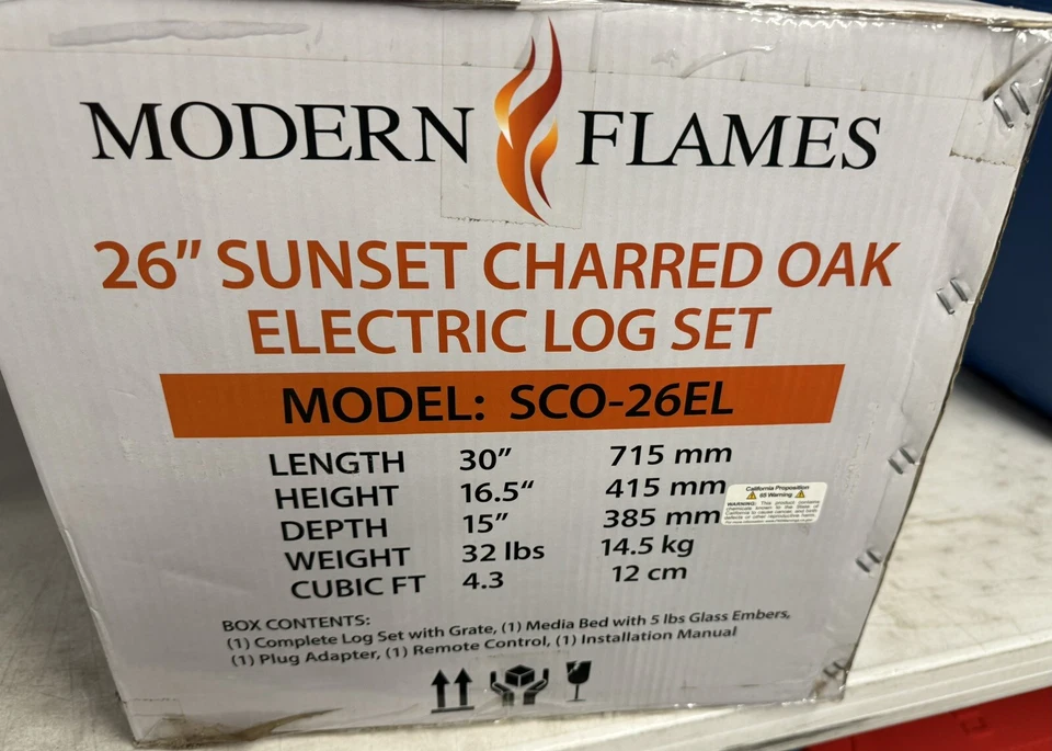 Modern Flames 26" Sunset Charred Oak Electric Log Set SCO-26EL, NIB LOG SET ONLY - Image 4 of 4