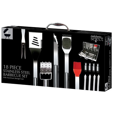 Chefs Basics Select 18-teiliges Edelstahl BBQ Grillutensilien Werkzeug Set