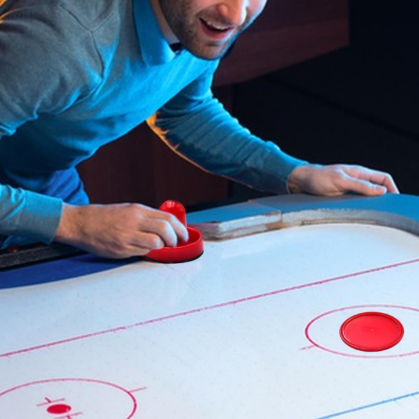 1 Set Mini Air Hockey Pushers and Air Hockey Pucks Great Goal Handles Pushers...