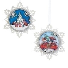 Dog Snowflake Winter Scene Holiday Ornament