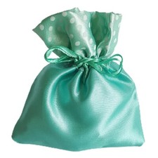 12 pz sacchetti in raso tiffany pois portaconfetti dim 10x h12 cm  LES-42630-12