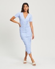 Cotton rich midi rich dress