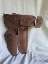 Vintage Mattel Toy Plastic Gun Holsters and Belt w/ Metal Buckle