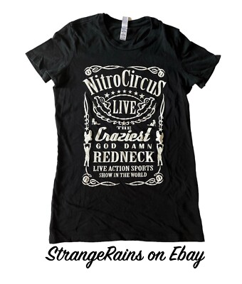 NITRO CIRCUS REDNECK MOTORCYCLE Ladies T Shirt (Small) TRAVIS PASTRANA