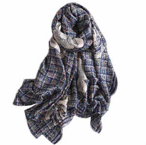 Foulard 180 X 90cm 100% Soie motif floral Silk séide scarf shawl